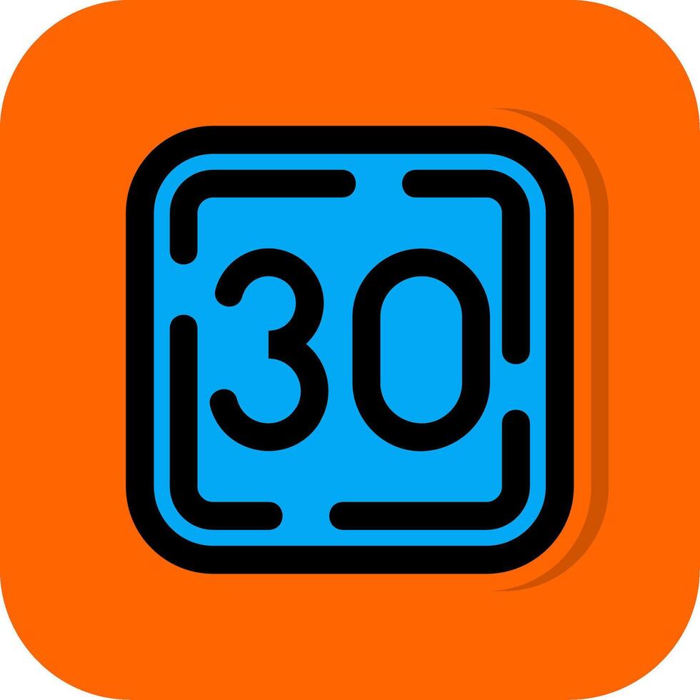 Thirty Filled Orange background Icon vector