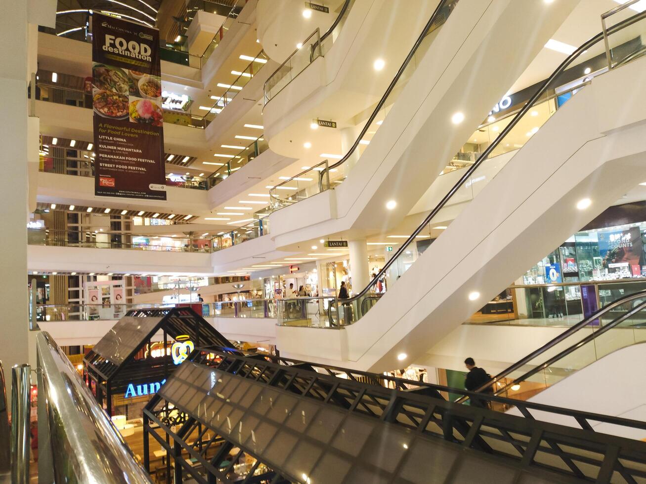 Inside a large shopping mall in jakarta mall square march 12 2024 jakarta, Indonesia photo