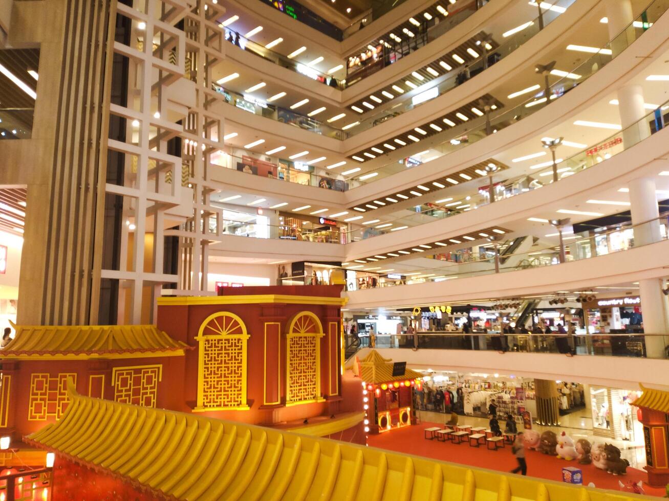 Inside a large shopping mall in jakarta mall square march 12 2024 jakarta, Indonesia photo