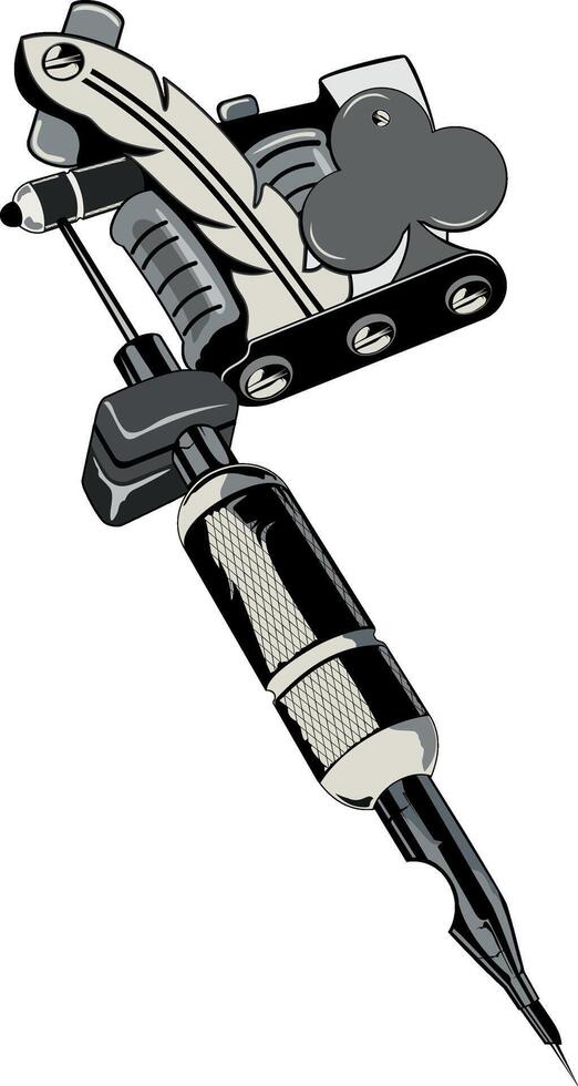 tattoo machine with the symbol of flower cards vector