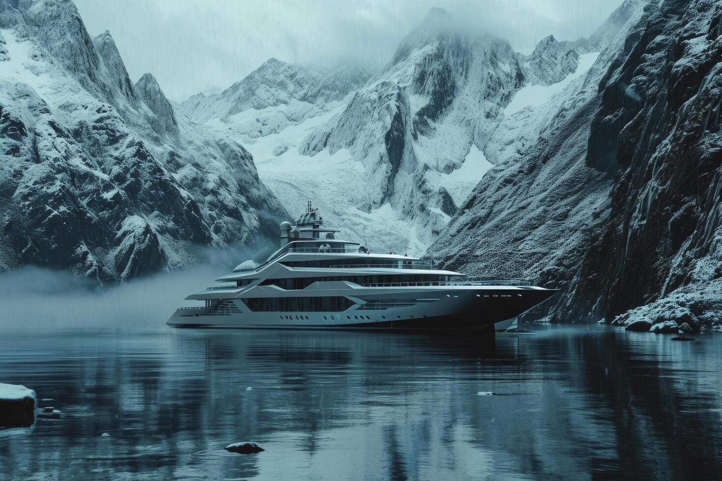 AI generated arctic luxury cruise. generative ai photo