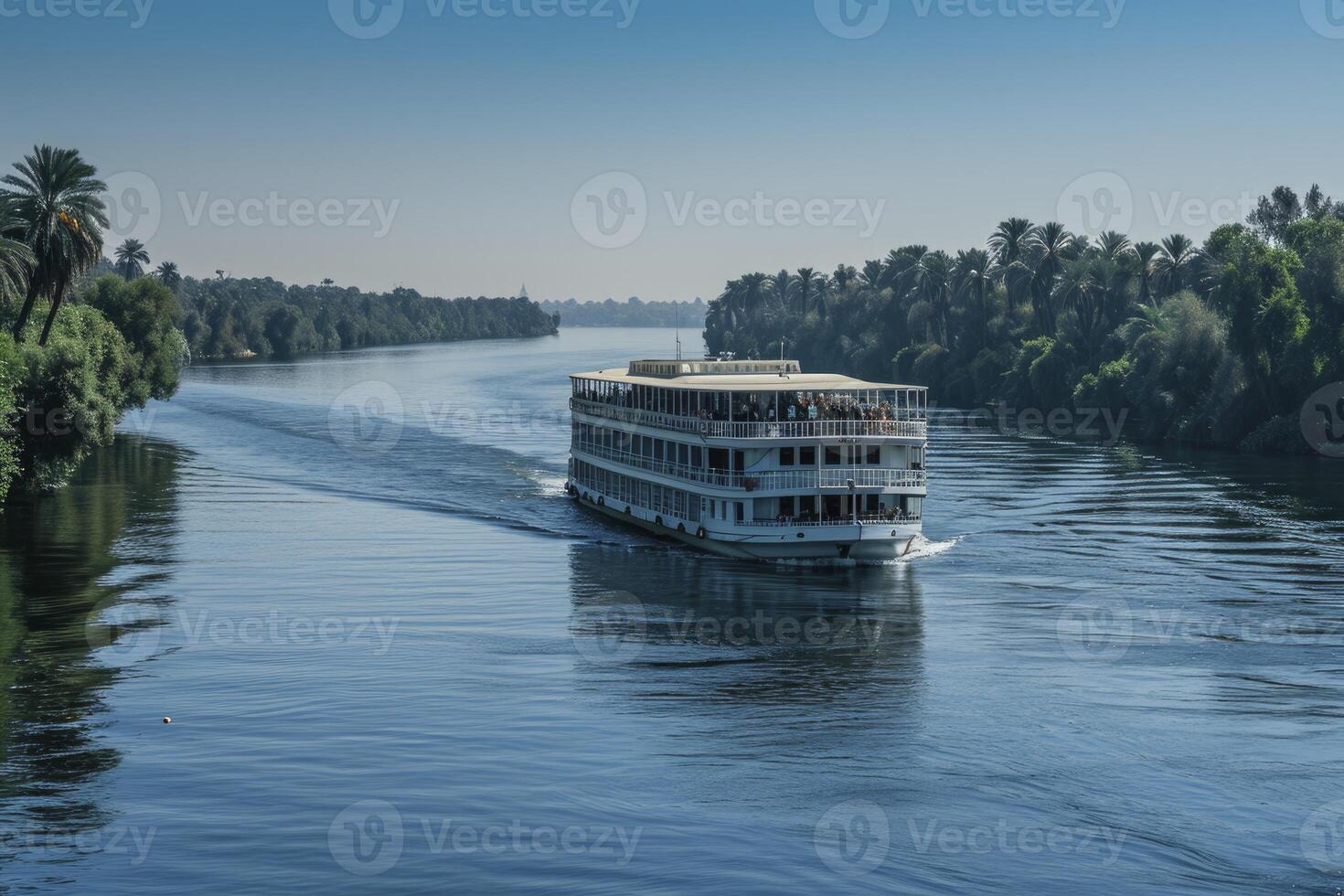 AI generated luxury cruise in egypt. generative ai photo