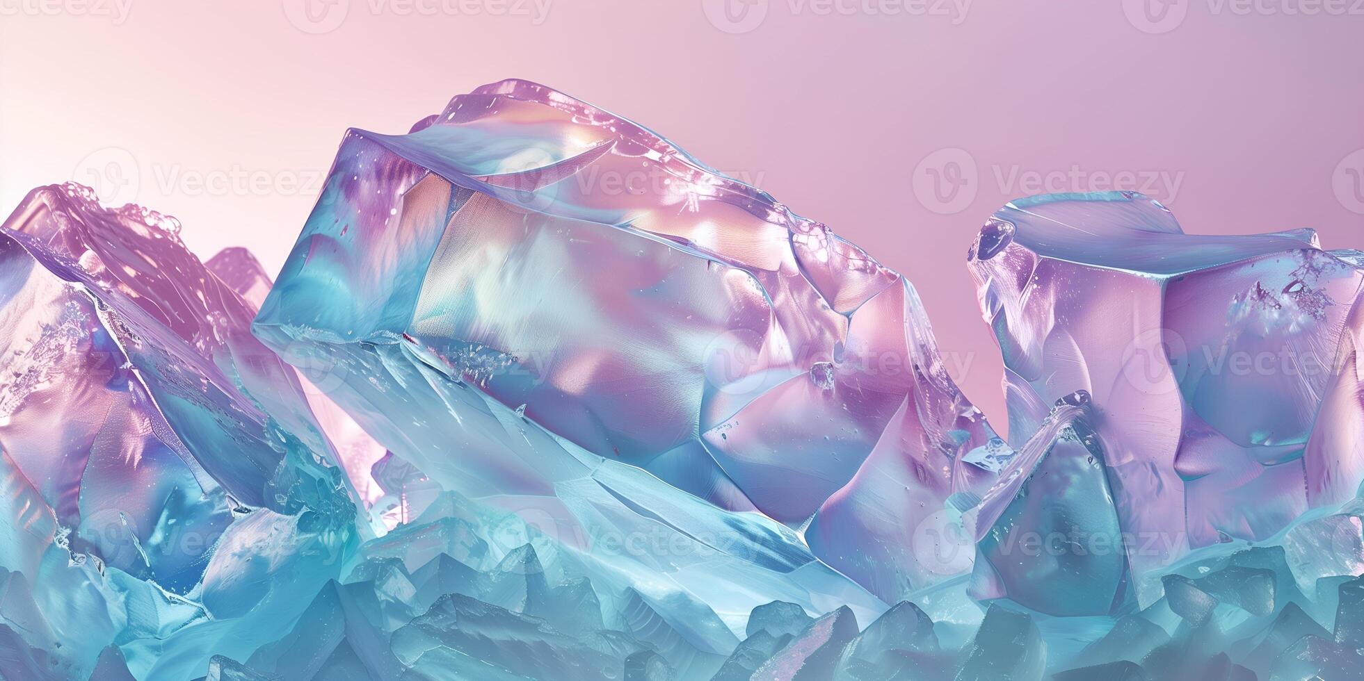 AI generated Colorful ice - iceberg abstract wallpaper photo