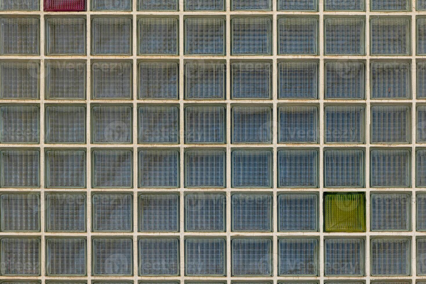 wall made of glass blocks photo
