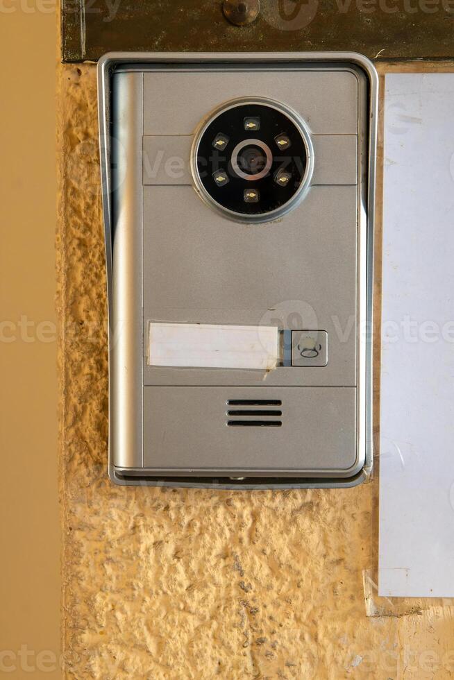 a modern doorbell with camera photo