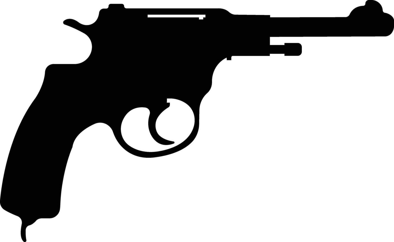 Pistol icon in flat from army and war isolated on symbol vector for apps and website. gun, rifle, revolver for Wild West concept, police officer ammunition or military weapon.