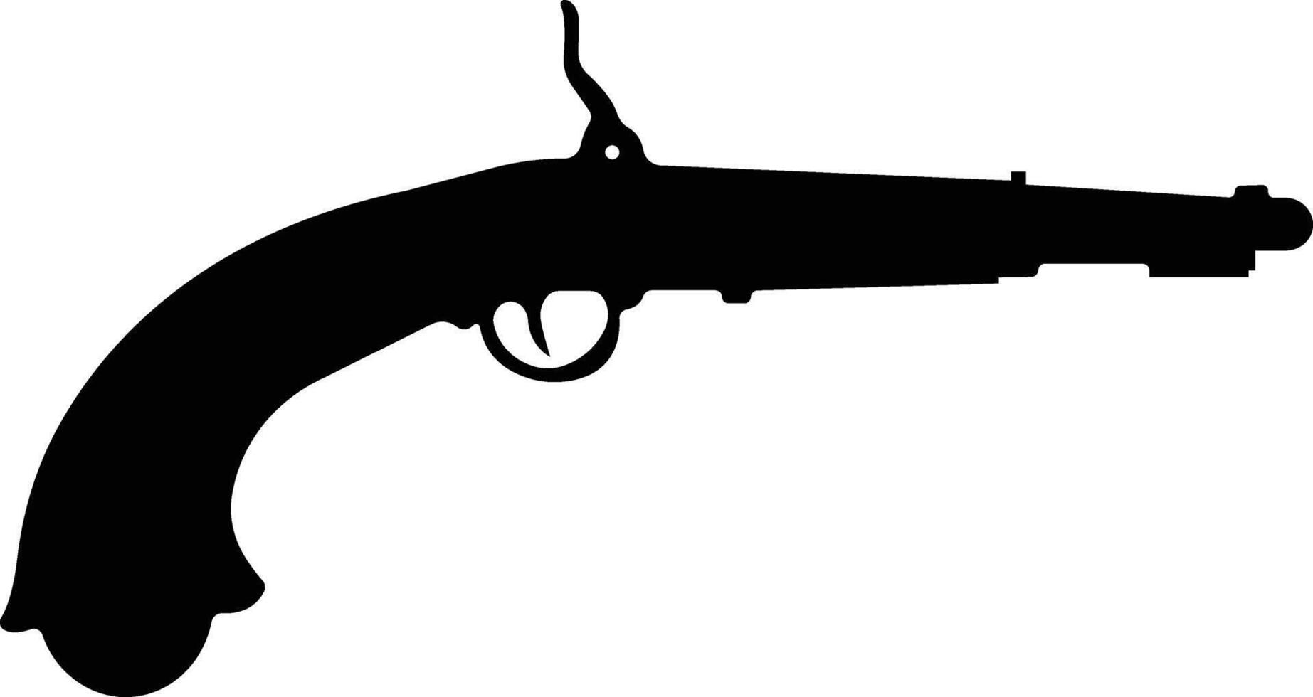 Pistol icon in flat from army and war isolated on symbol vector for apps and website. gun, rifle, revolver for Wild West concept, police officer ammunition or military weapon.