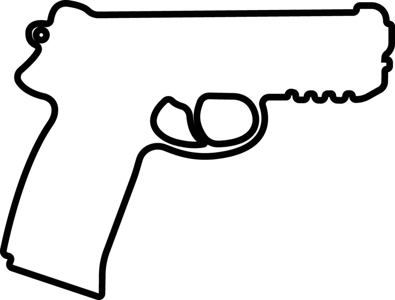 Pistol icon in line from army and war isolated on symbol vector for apps and website. gun, rifle, revolver for Wild West concept, police officer ammunition or military weapon.