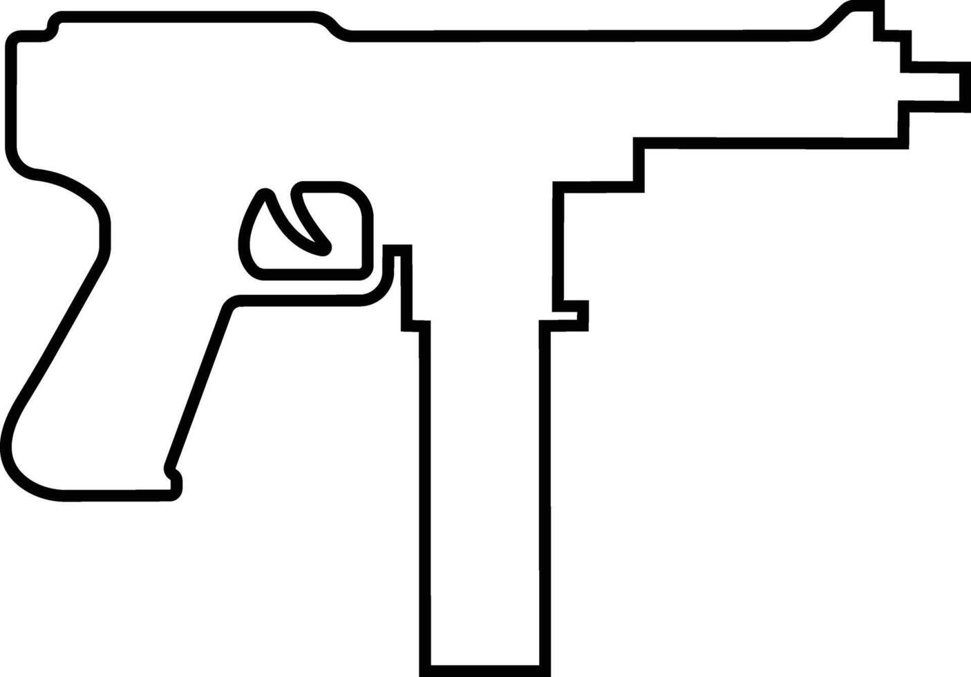 Pistol icon in line from army and war isolated on symbol vector for apps and website. gun, rifle, revolver for Wild West concept, police officer ammunition or military weapon.