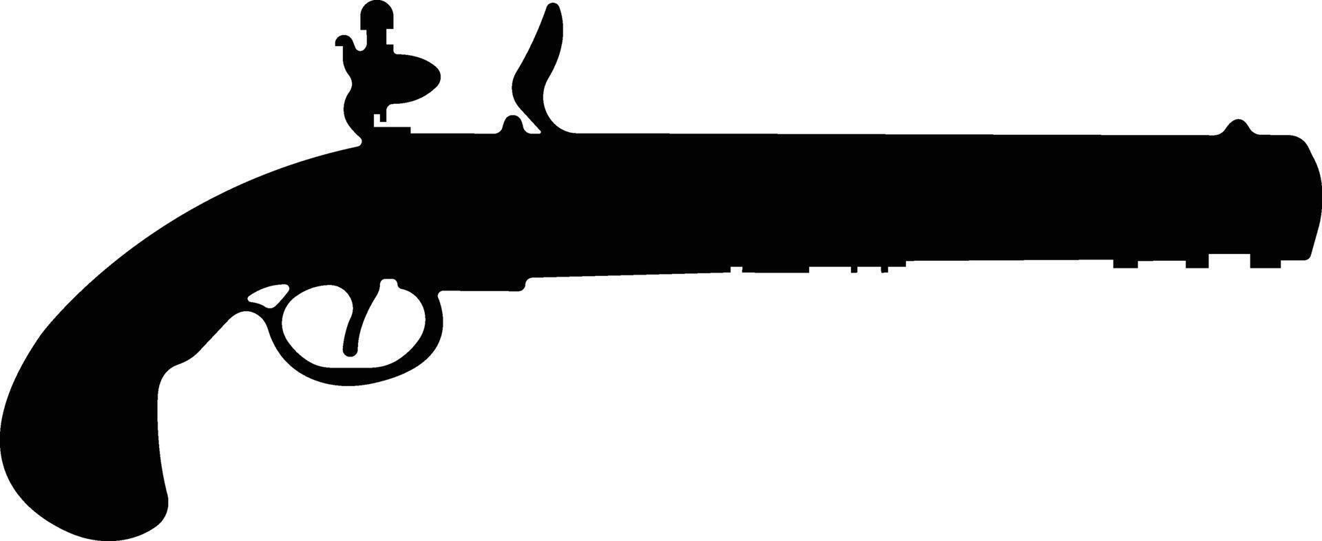 Pistol icon in flat from army and war isolated on symbol vector for apps and website. gun, rifle, revolver for Wild West concept, police officer ammunition or military weapon.