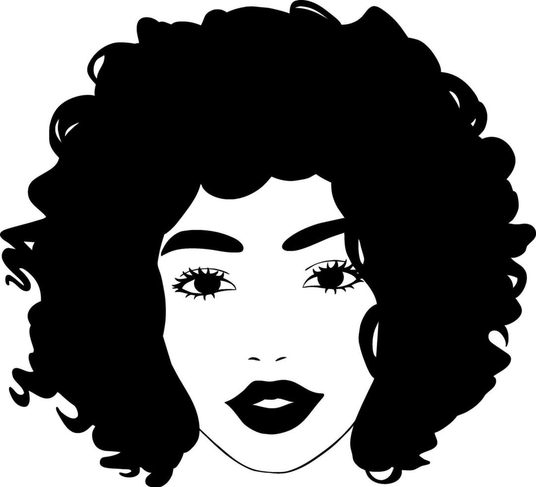 afro woman beauty vector