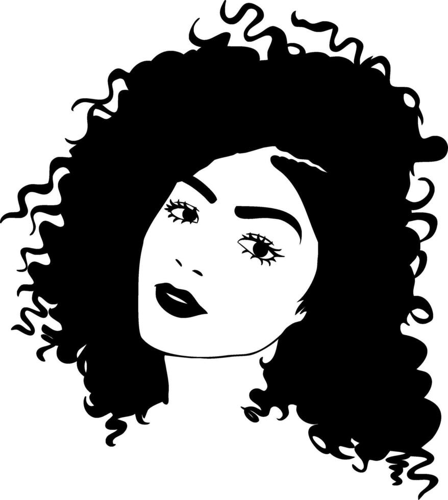 afro woman beauty vector
