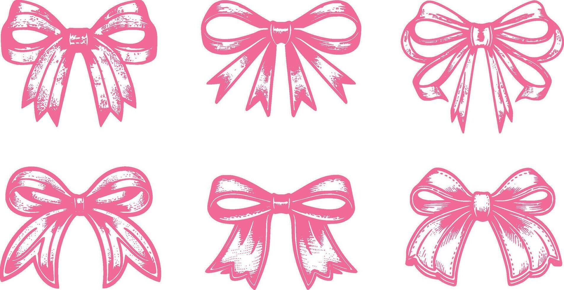 a set of pink bows vector