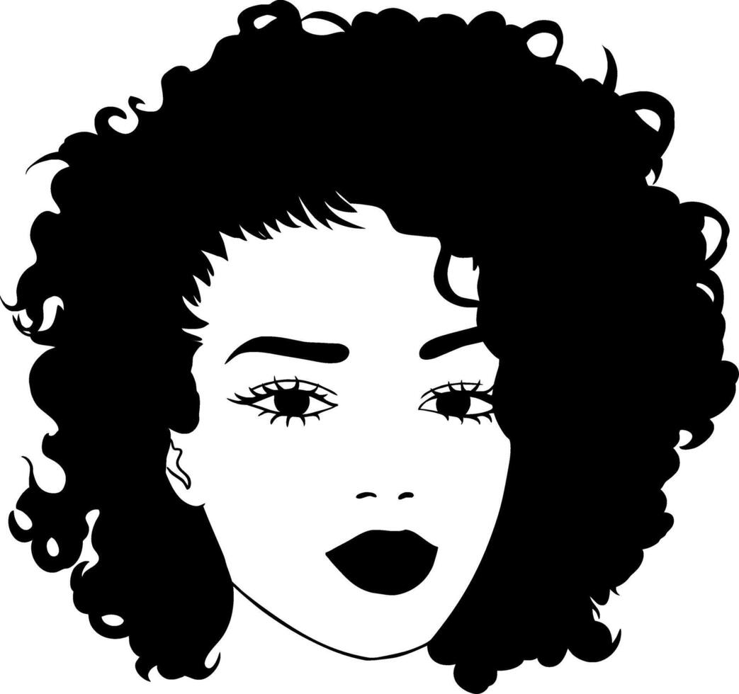 afro woman beauty vector