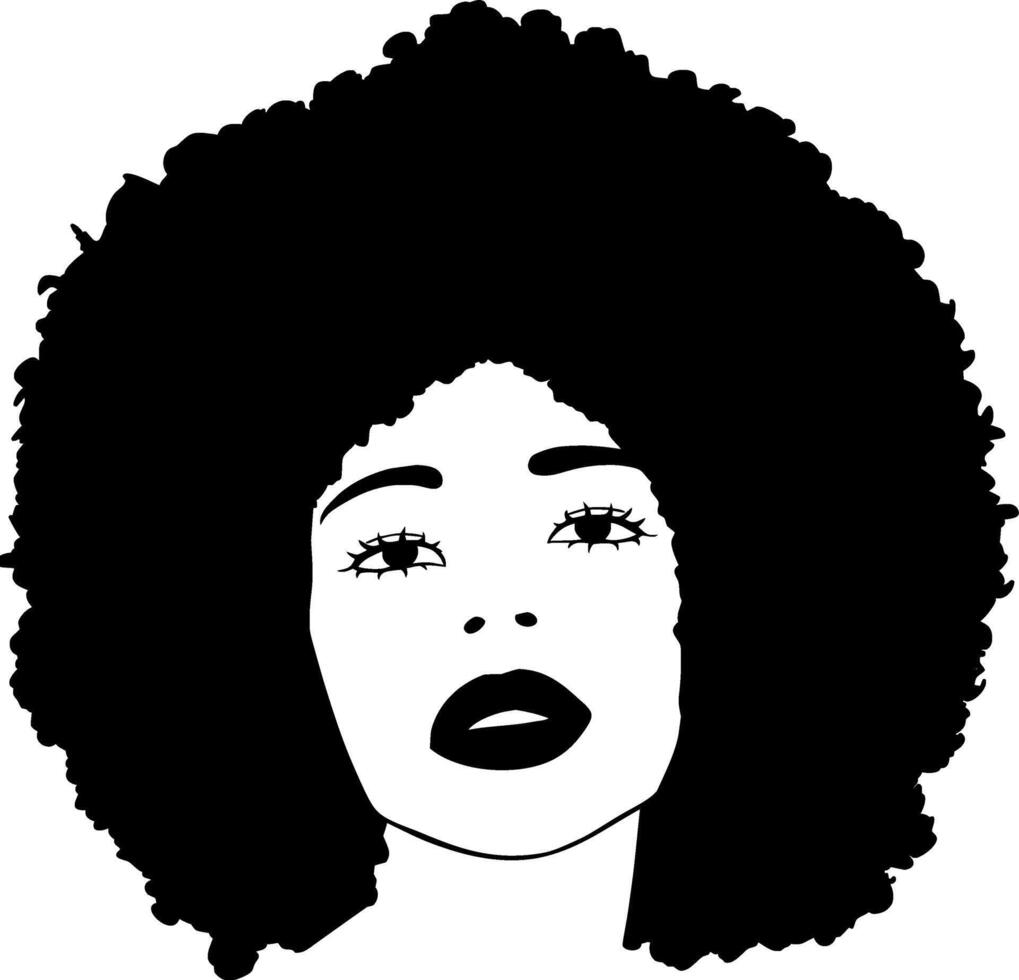 afro woman beauty vector