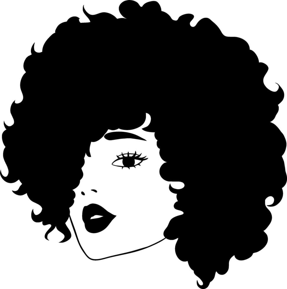 afro woman beauty vector