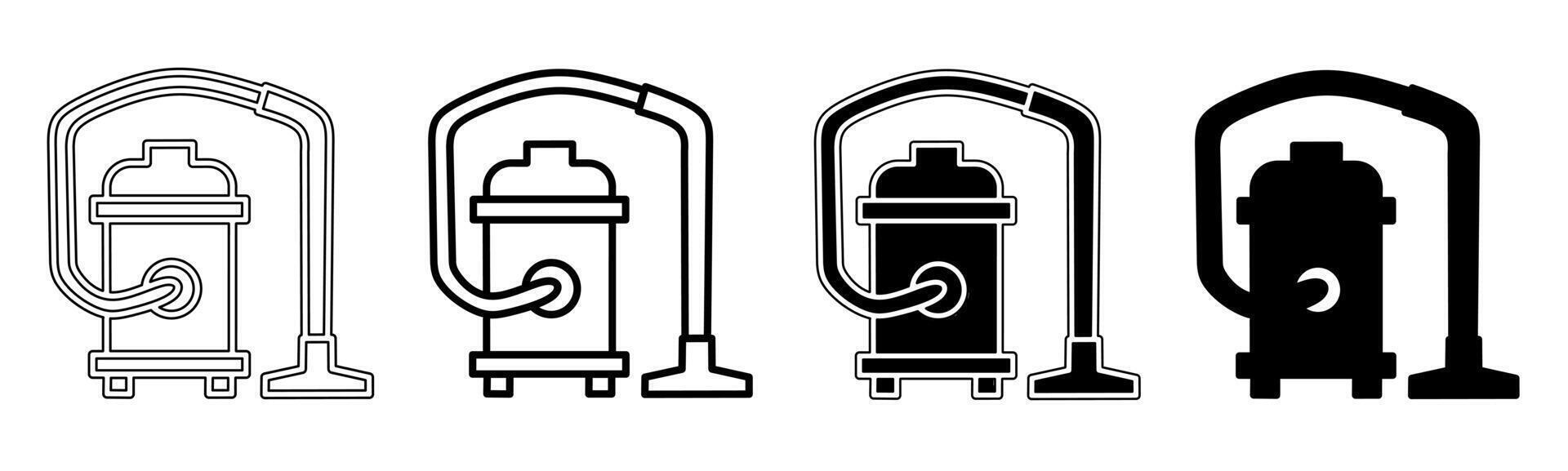 Black and white illustration of a construction. Construction icon collection with line. Stock vector illustration.