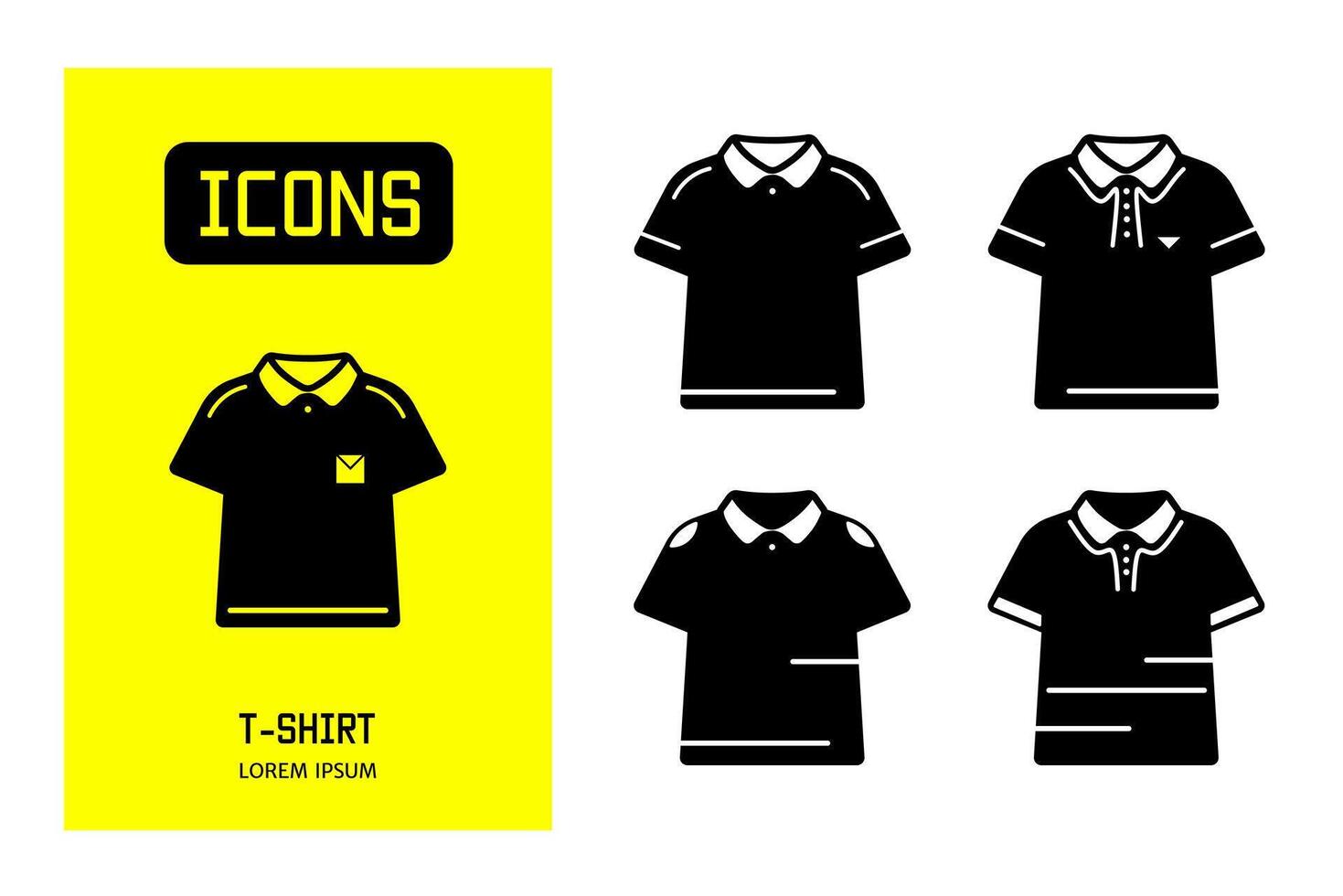 Set of flat icons of  t-shirt. Vector design for business and stock.