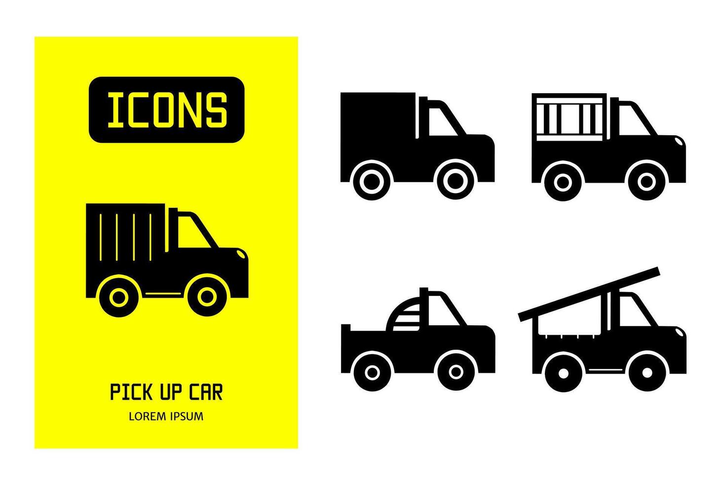 Set of flat icons of  pick-up. Vector design for business and stock.