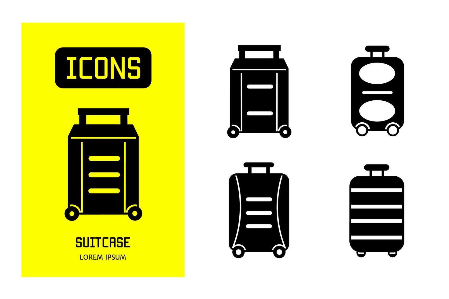 Set of flat icons of  suitcase. Vector design for business and stock.
