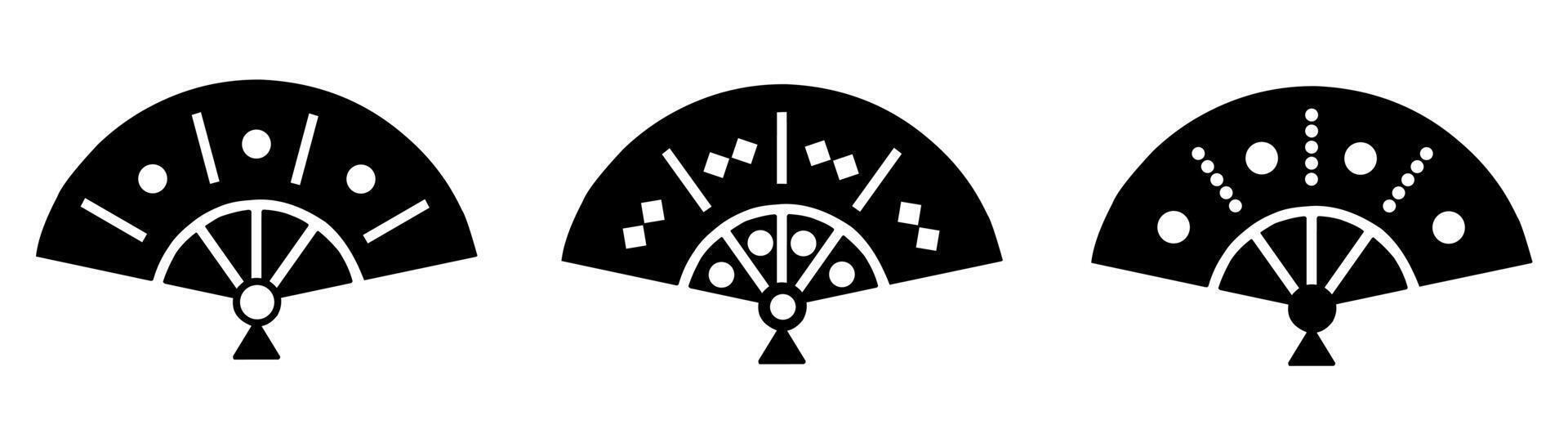 Fan icon. Collection vector illustration of icons for business. Black icon design.