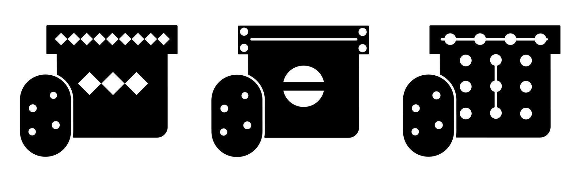 Cubeta icono. colección vector ilustración de íconos para negocio. negro icono diseño.