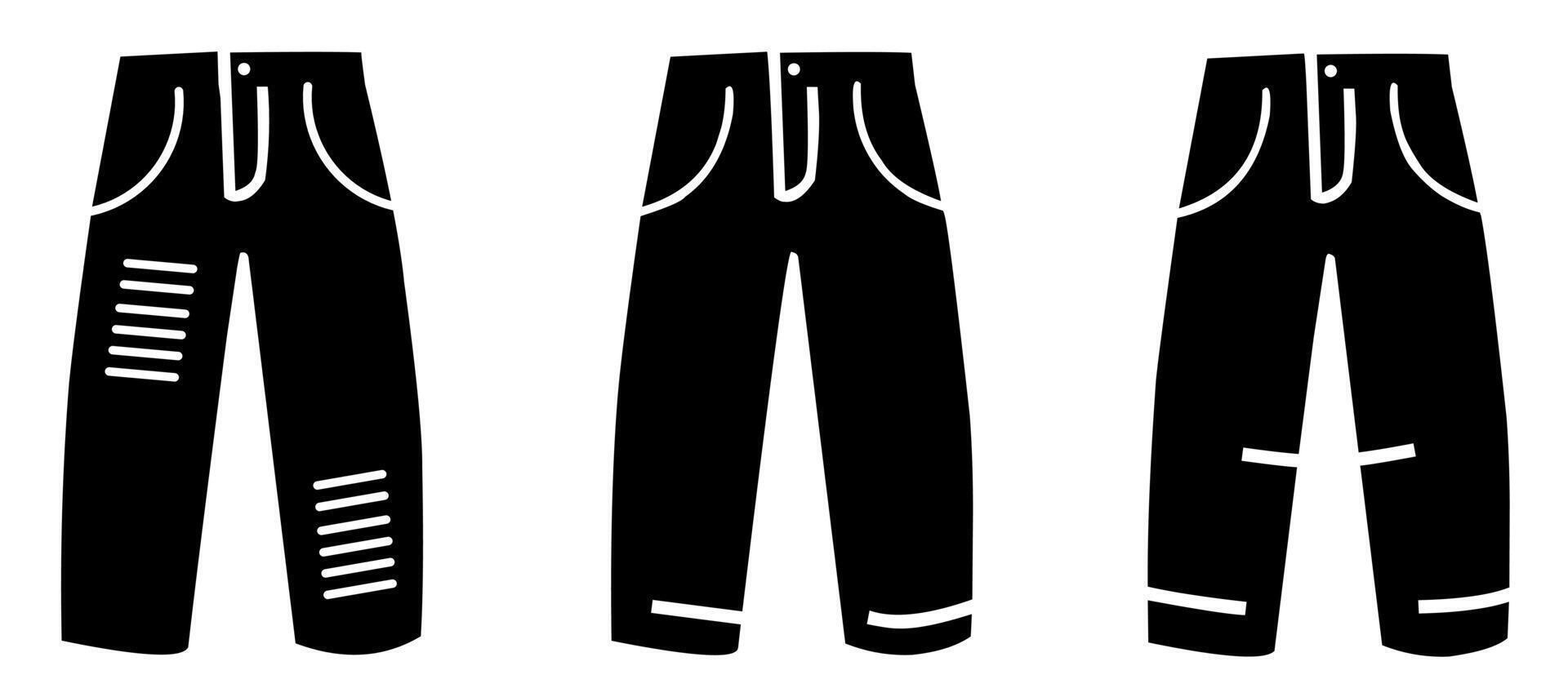 pantalones icono. colección vector ilustración de íconos para negocio. negro icono diseño.