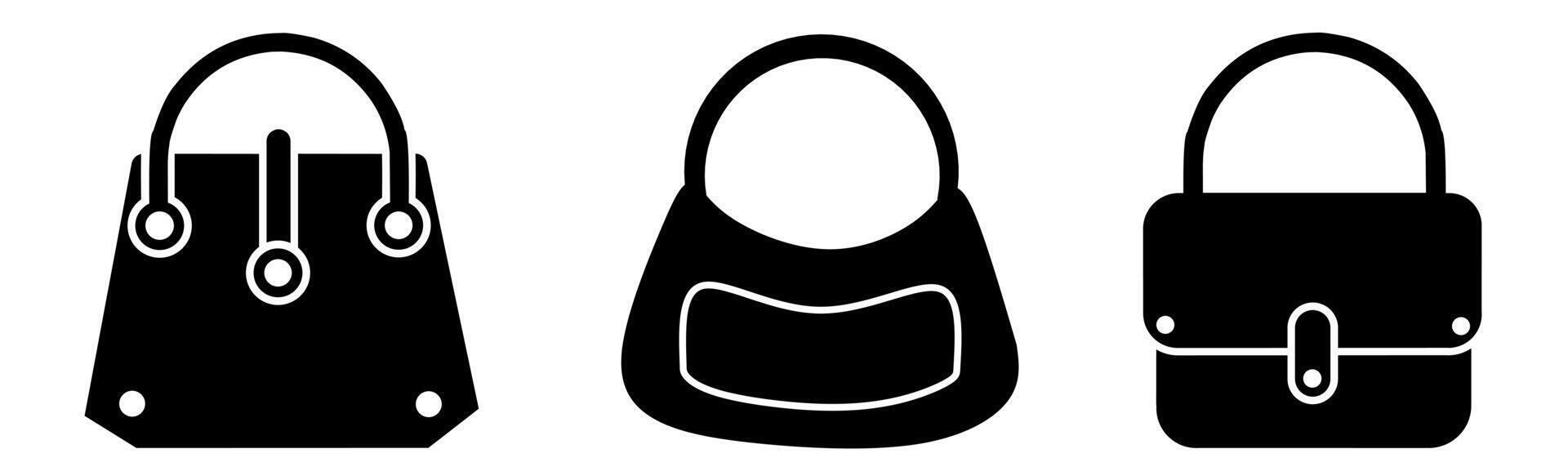 bolso icono. colección vector ilustración de íconos para negocio. negro icono diseño.