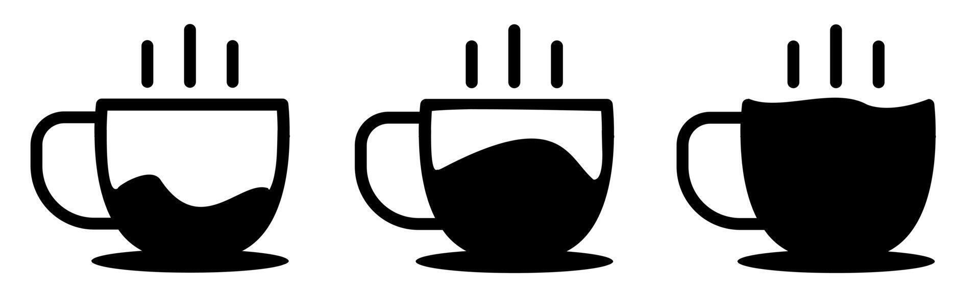 café taza icono. colección vector ilustración de íconos para negocio. negro icono diseño.