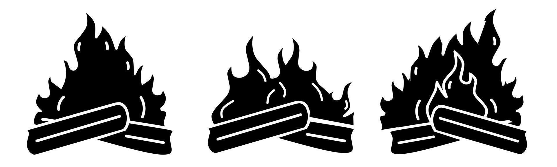 Bonfire icon. Collection vector illustration of icons for business. Black icon design.