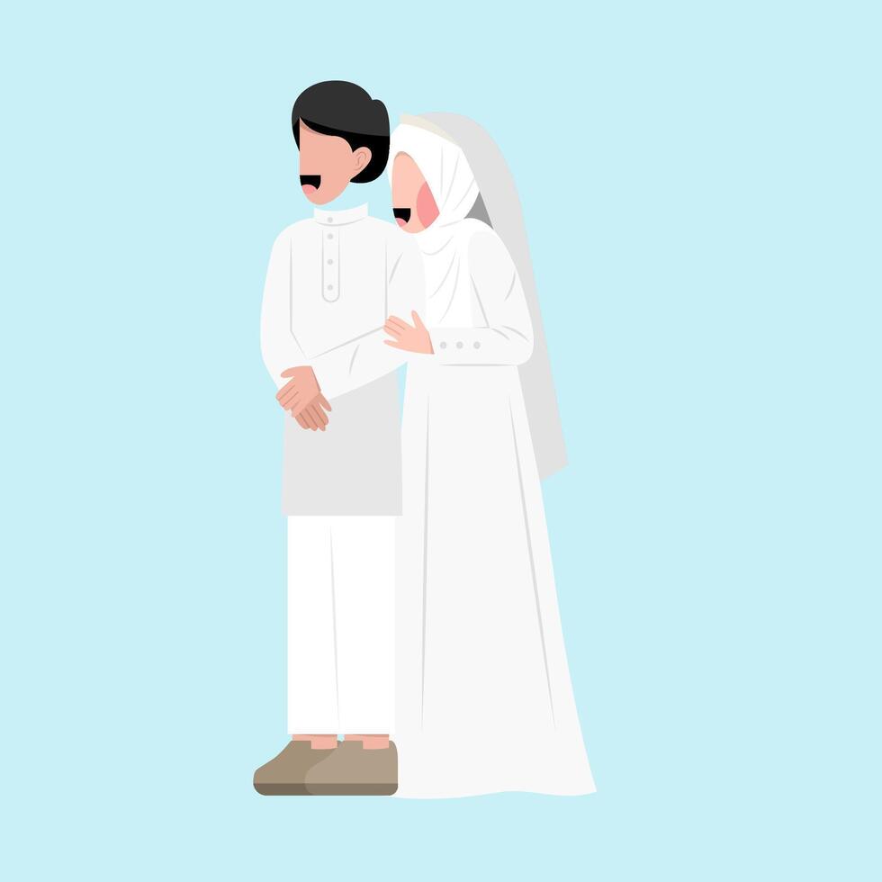 pareja de bodas musulmanas ilustración plana vector