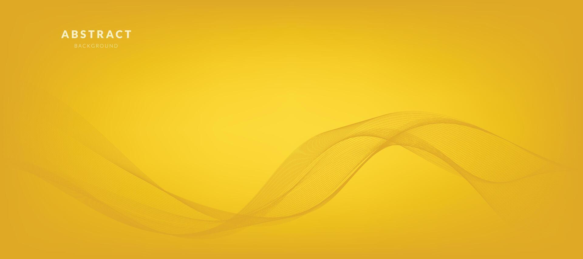 Abstract Yellow Gradient Background Template with Wavy Lines vector