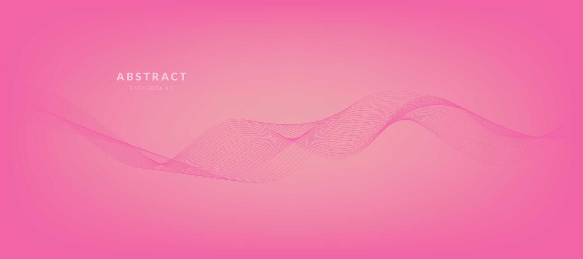 Abstract Pink Gradient Background Template with Wavy Lines vector