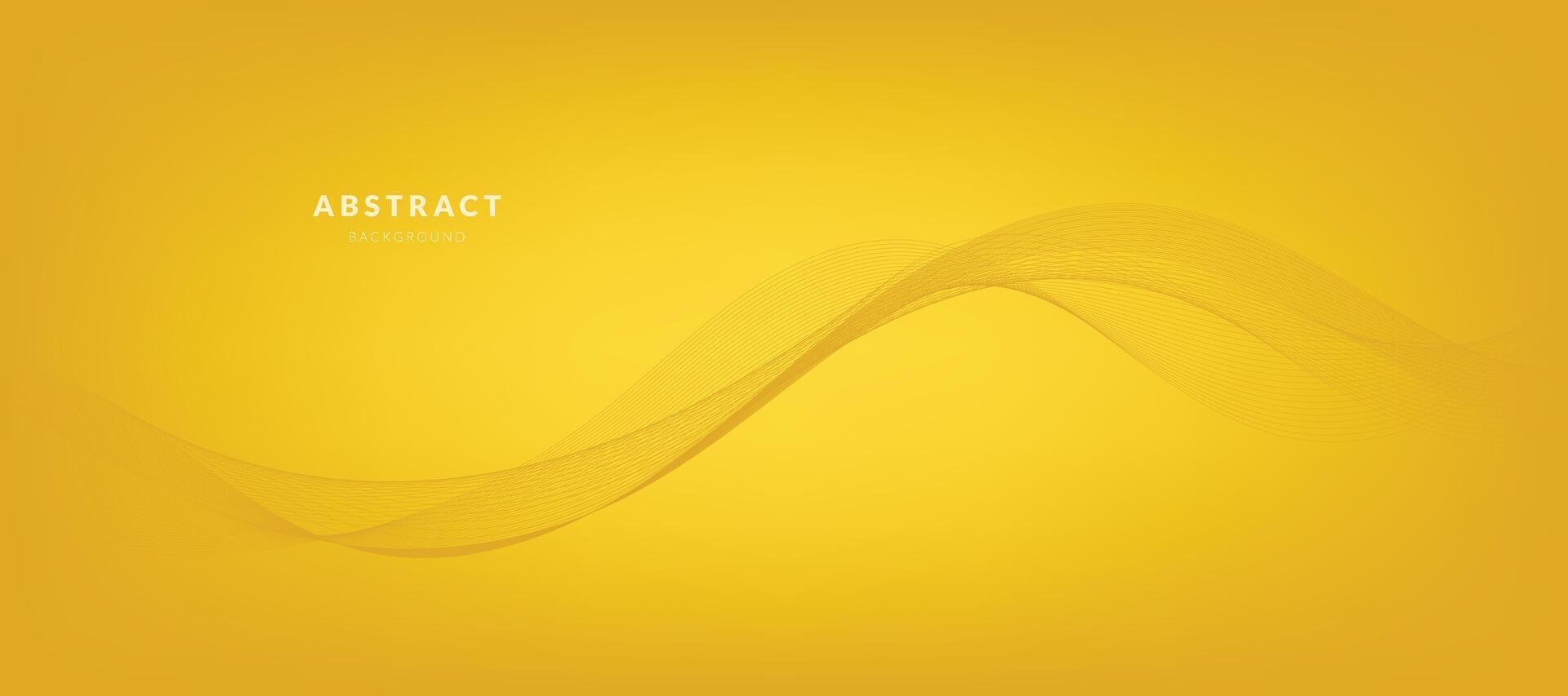 Abstract Yellow Gradient Background Template with Wavy Lines vector
