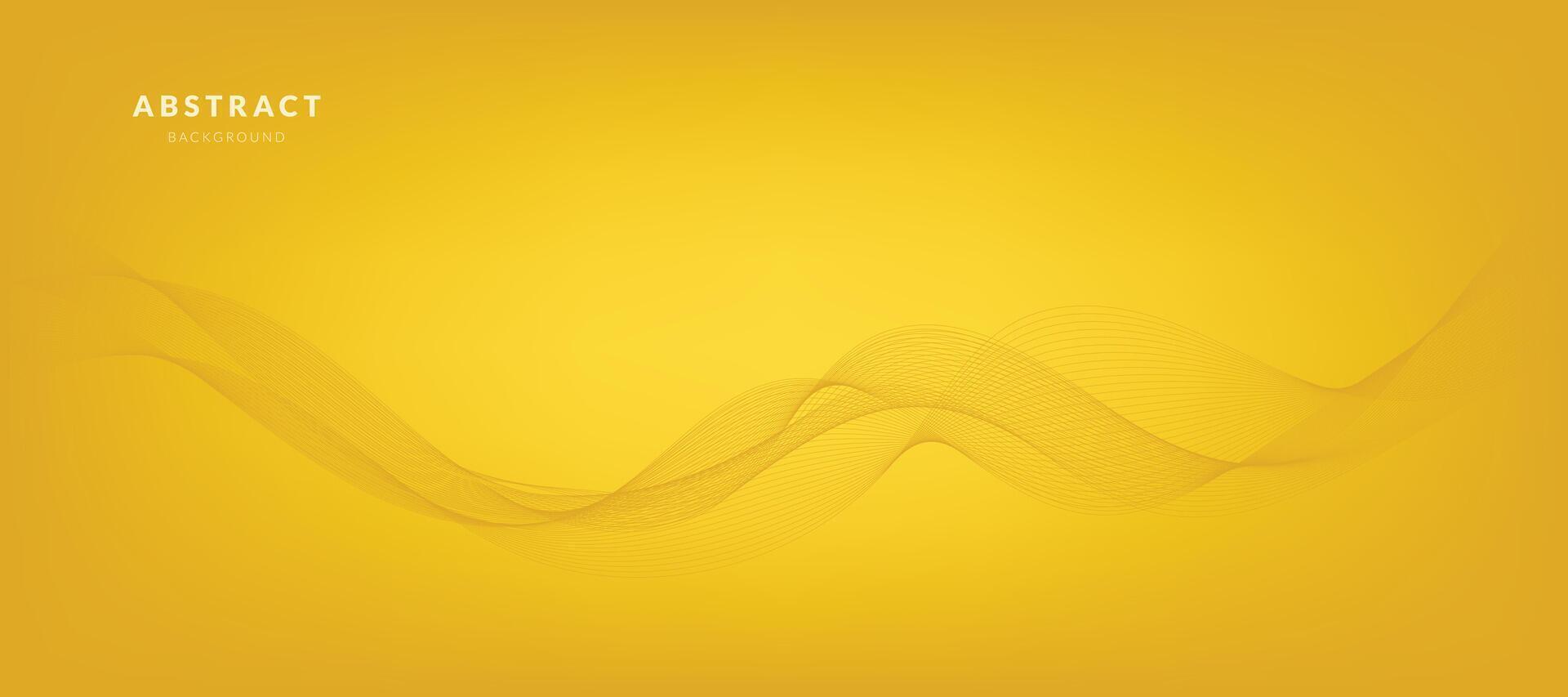 Abstract Yellow Gradient Background Template with Wavy Lines vector