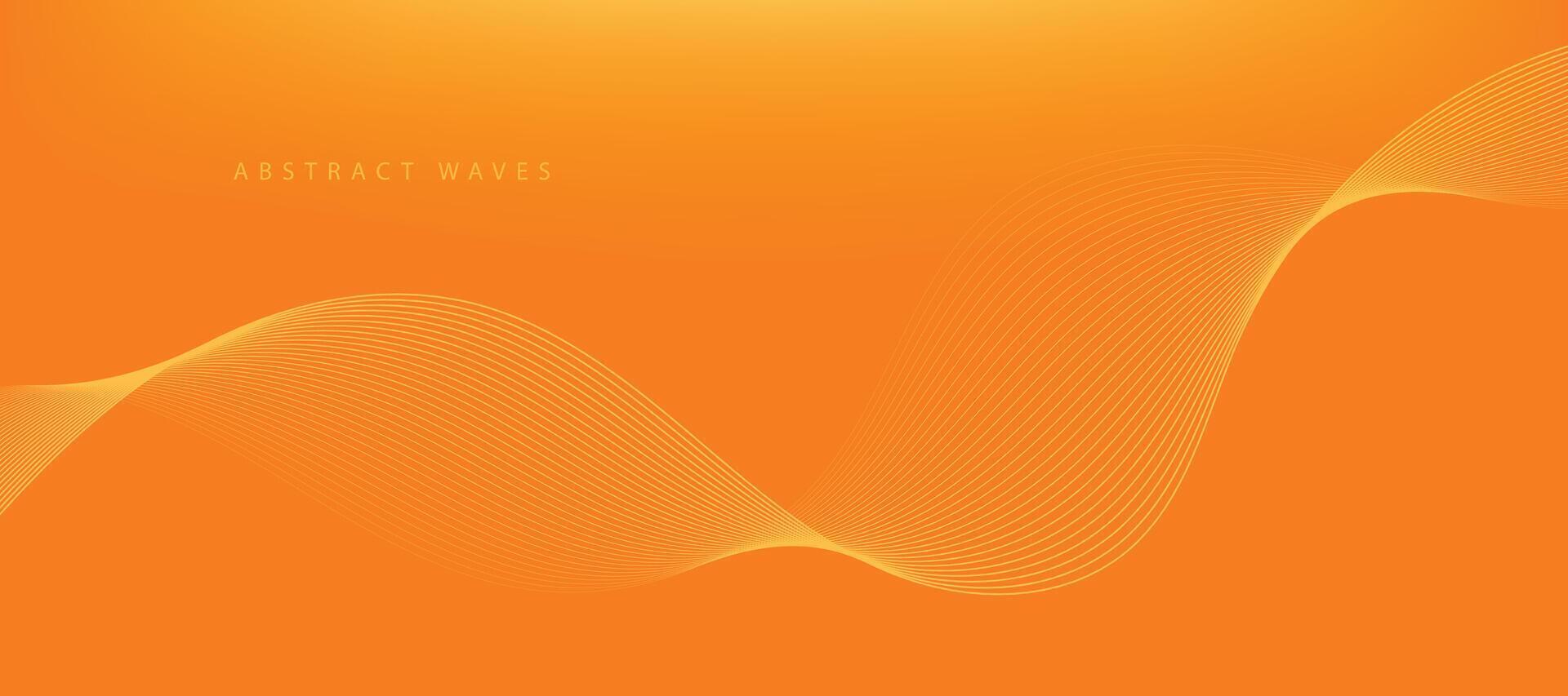 Abstract orange gradient background with waves vector