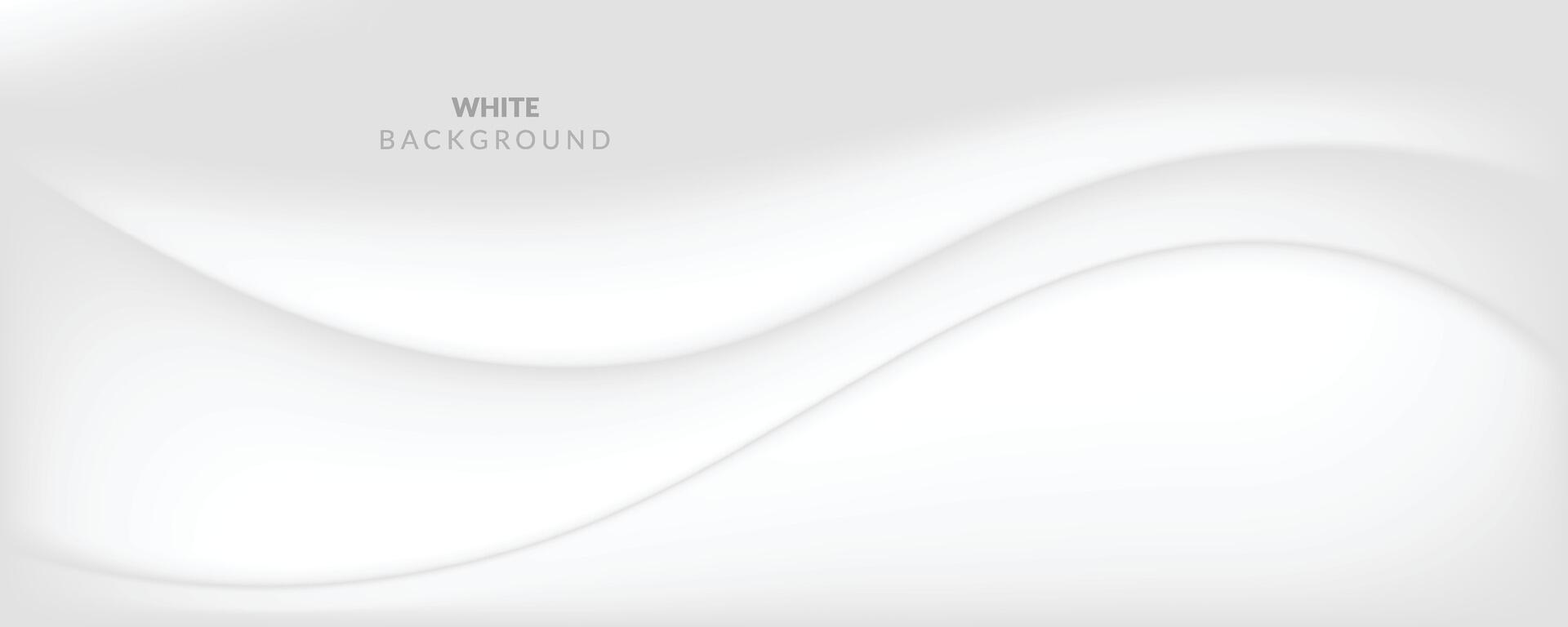 White geometric abstract background with waves effect. Minimal modern graphic design element cutout style concept for banner, flyer, card, or brochure cover vector