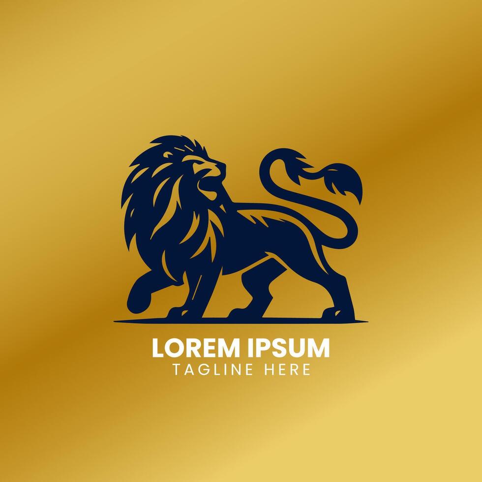 león oro logo diseño vector modelo