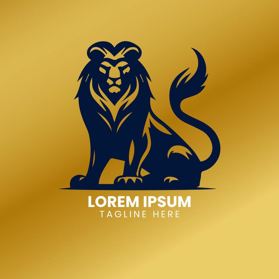 Lion Gold logo design vector template