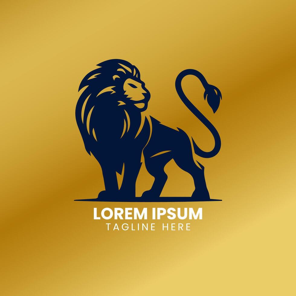 Lion Gold logo design vector template