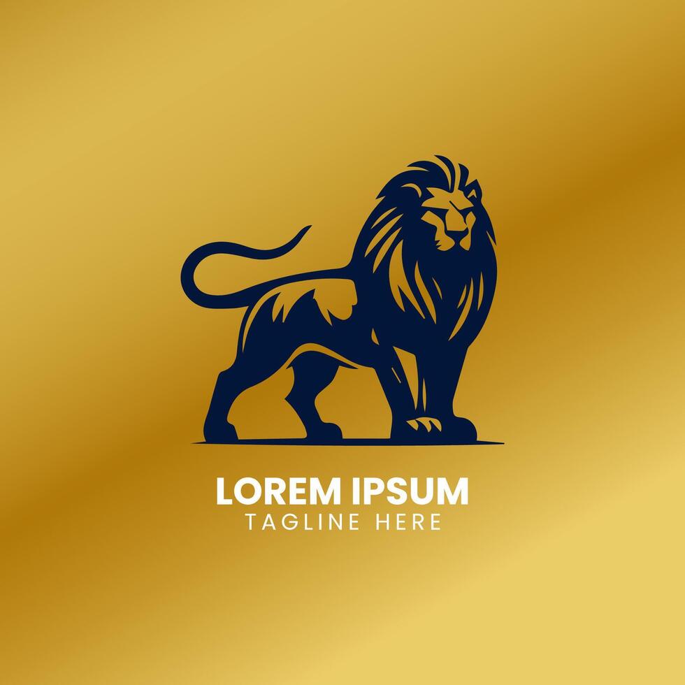 león oro logo diseño vector modelo