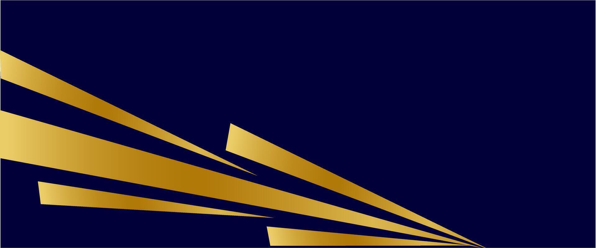 Abstract elegant dark blue background with golden shape vector