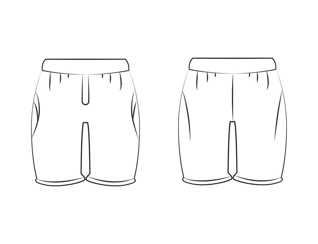 mano dibujado corto pantalones vector