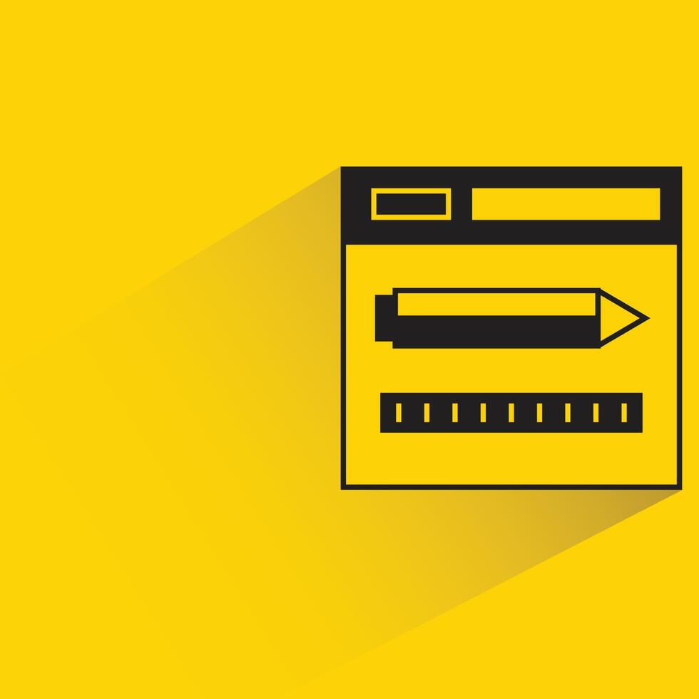 web design with pencil and ruler  on yellow background vector