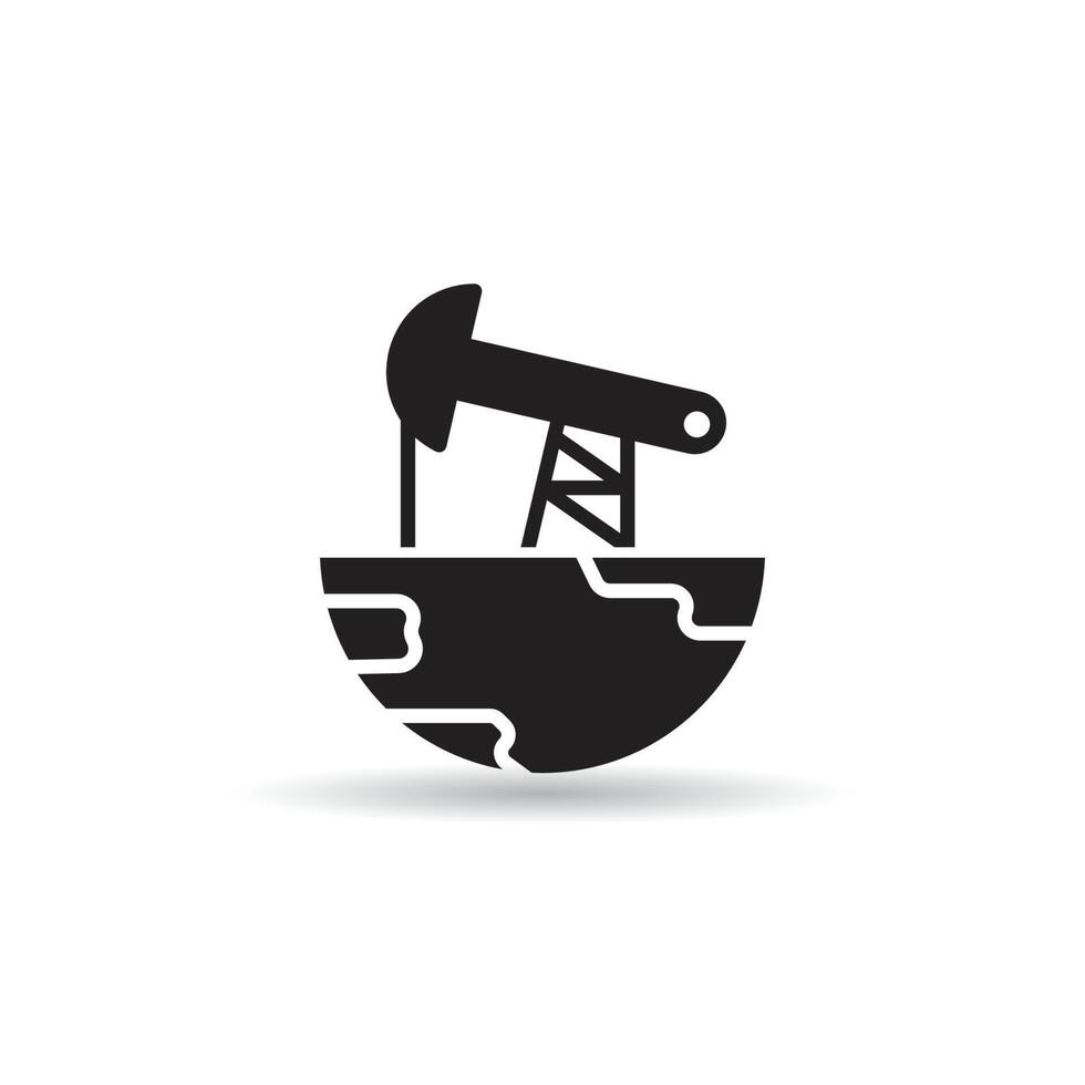 drilling rig icon on white background vector