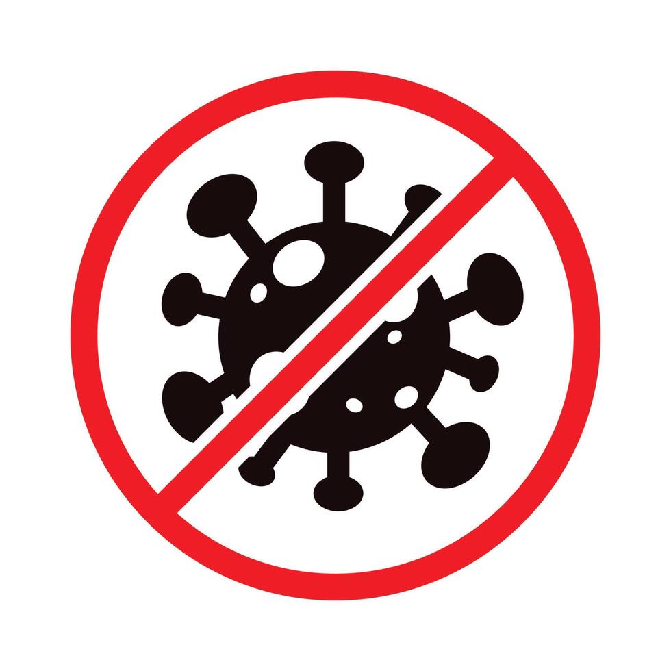 no virus ban virus or bacteria symbol vector