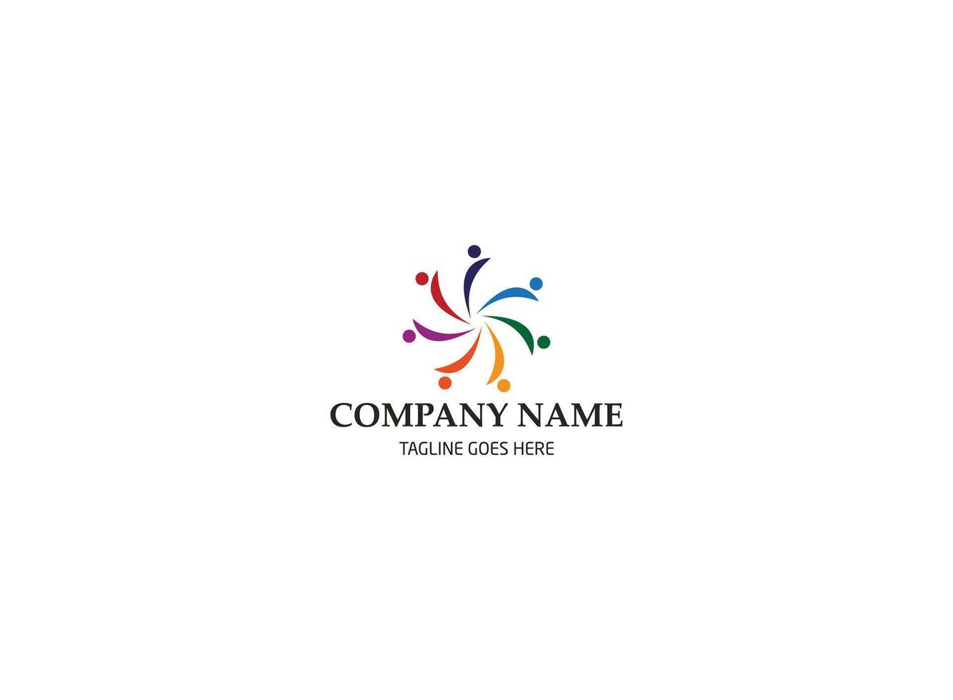 CONNECTED PEOPLE IN SIMPLE DESIGN WITH COLORFUL SHAPE vector