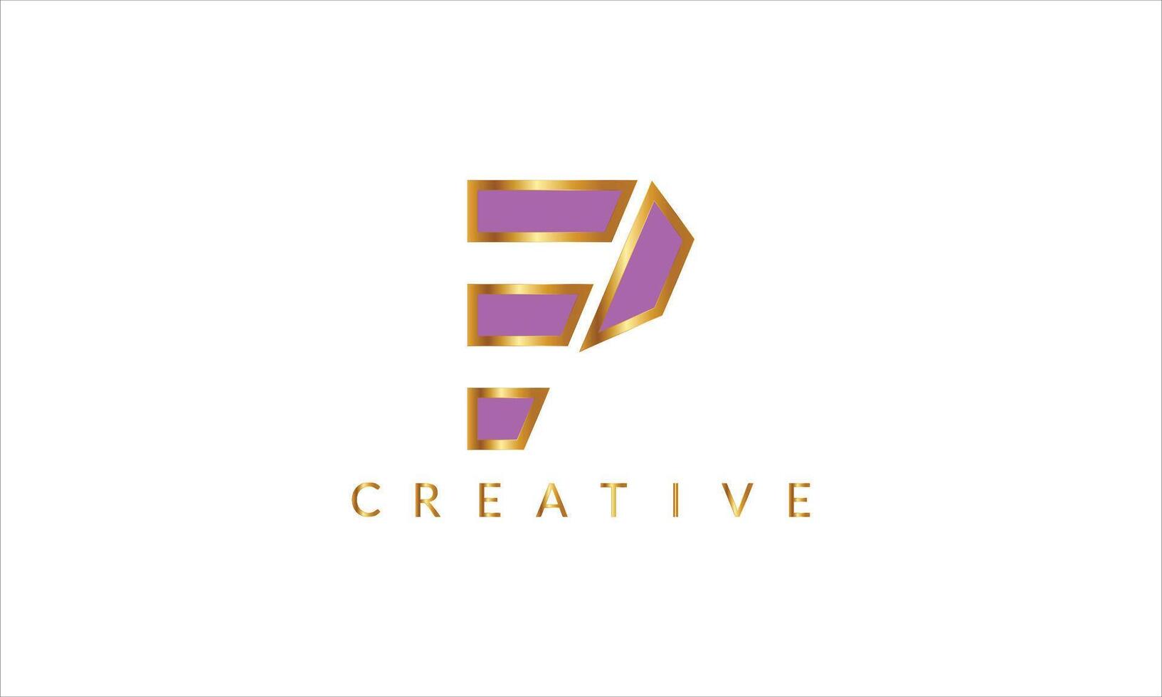 Letter  P Logo. Vector design letter with abstract geometric logo concept.