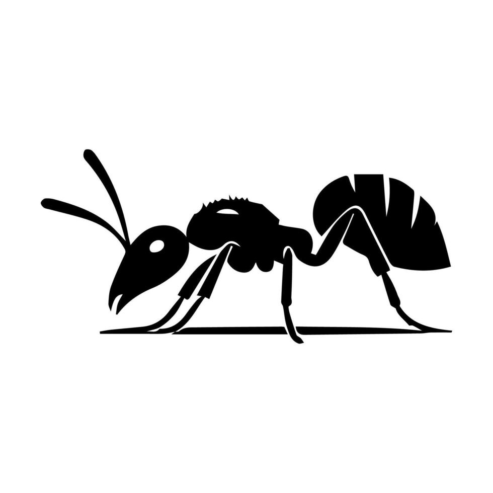 Silhouettes of ants. Free vector