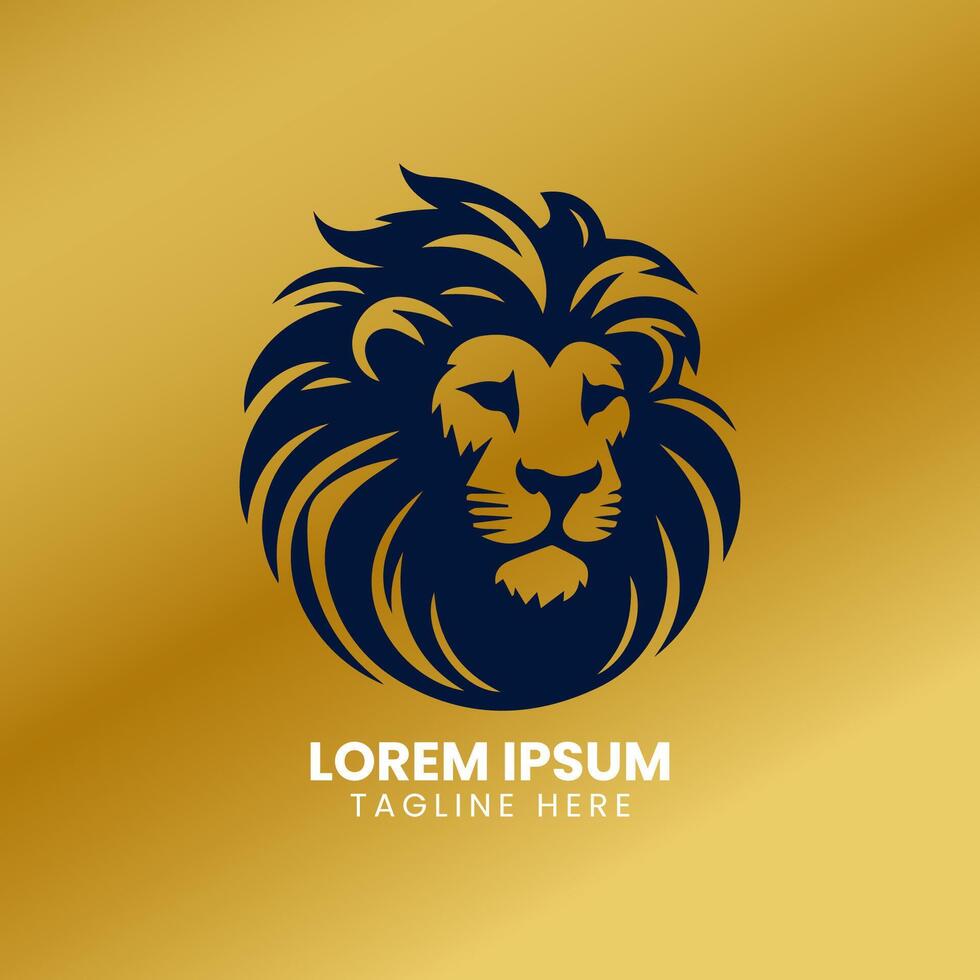 Lion Gold logo design vector template